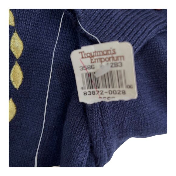 Vintage Sweater Top Knit Small Nautical Patchwork Sailor Art Heritage Classic - Picture 4 of 13